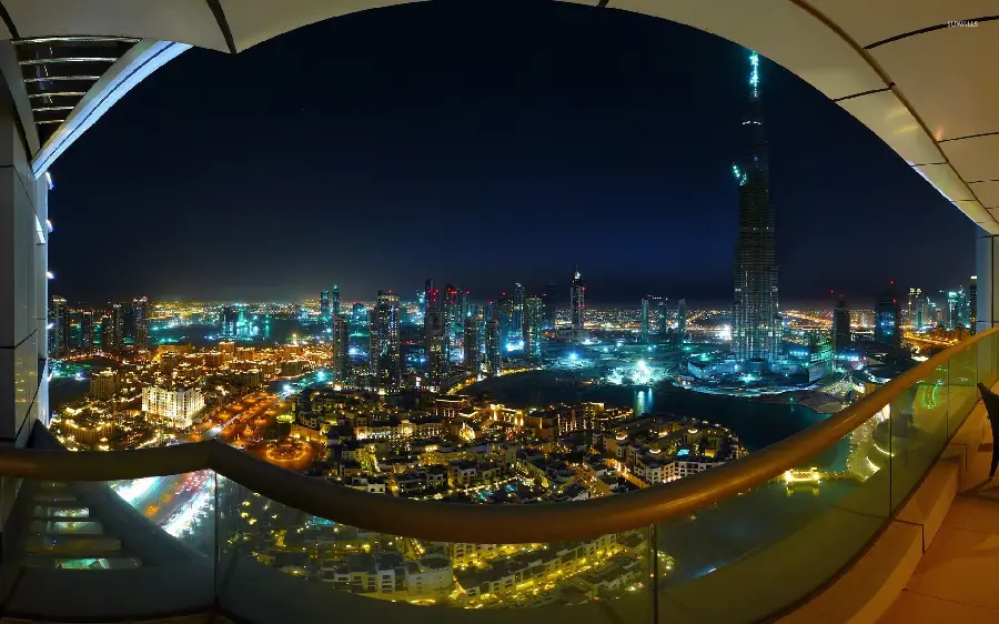 Dubai Night Wallpaper 6K