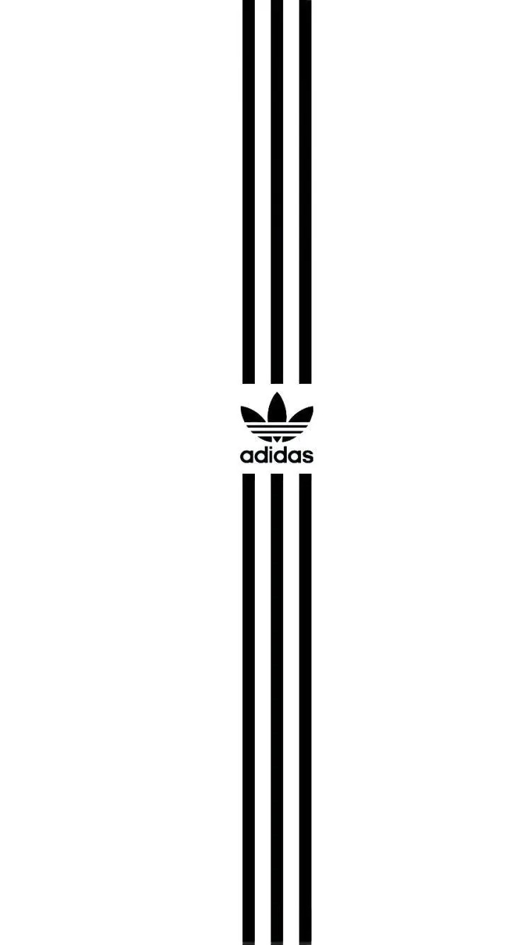White Background with the famous Adidas three lines and logo