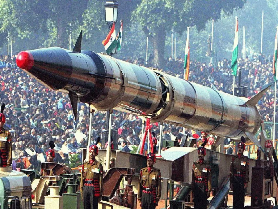 Photo of war missiles in a military parade
