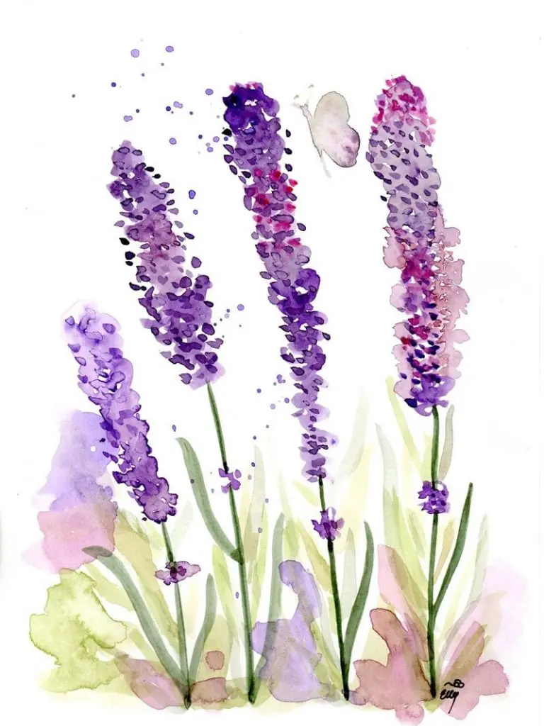 High quality and free purple lavender flower painting