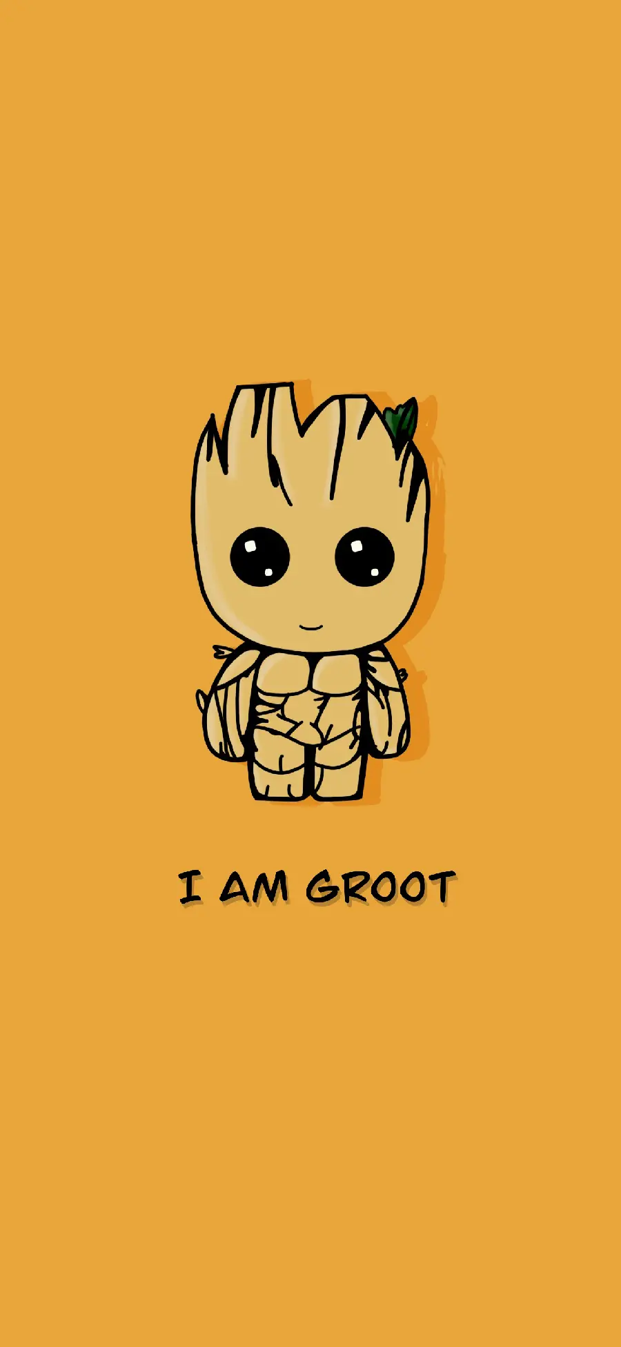 Cartoon image of I am Groot for mobile phones