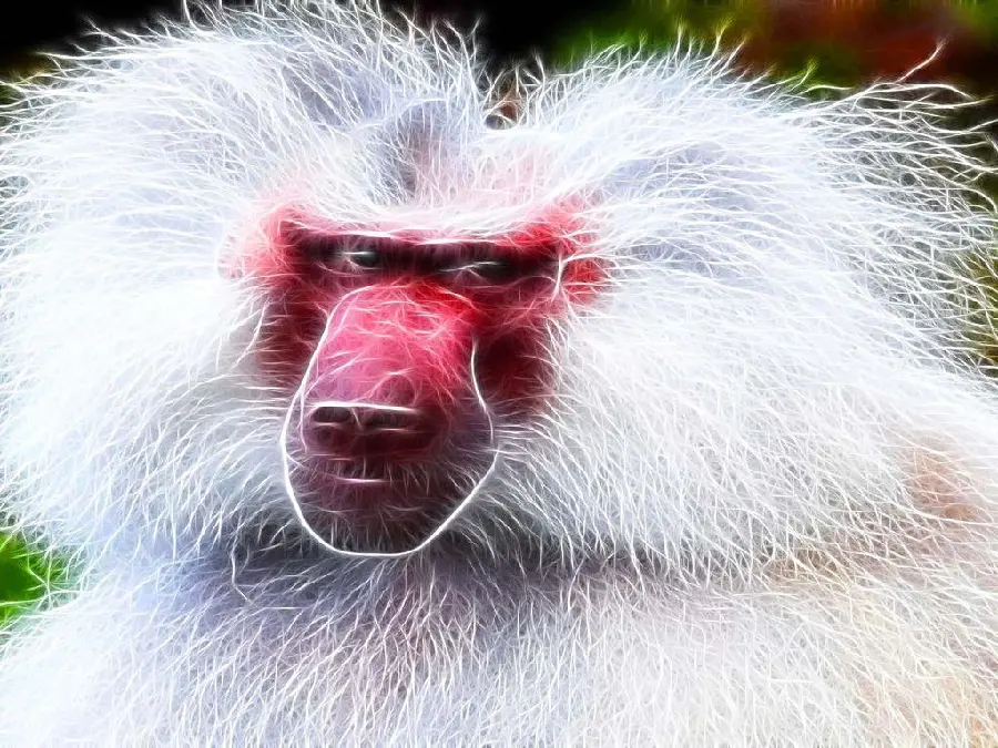 Fantasy Picture of Neon Baboon for Printing