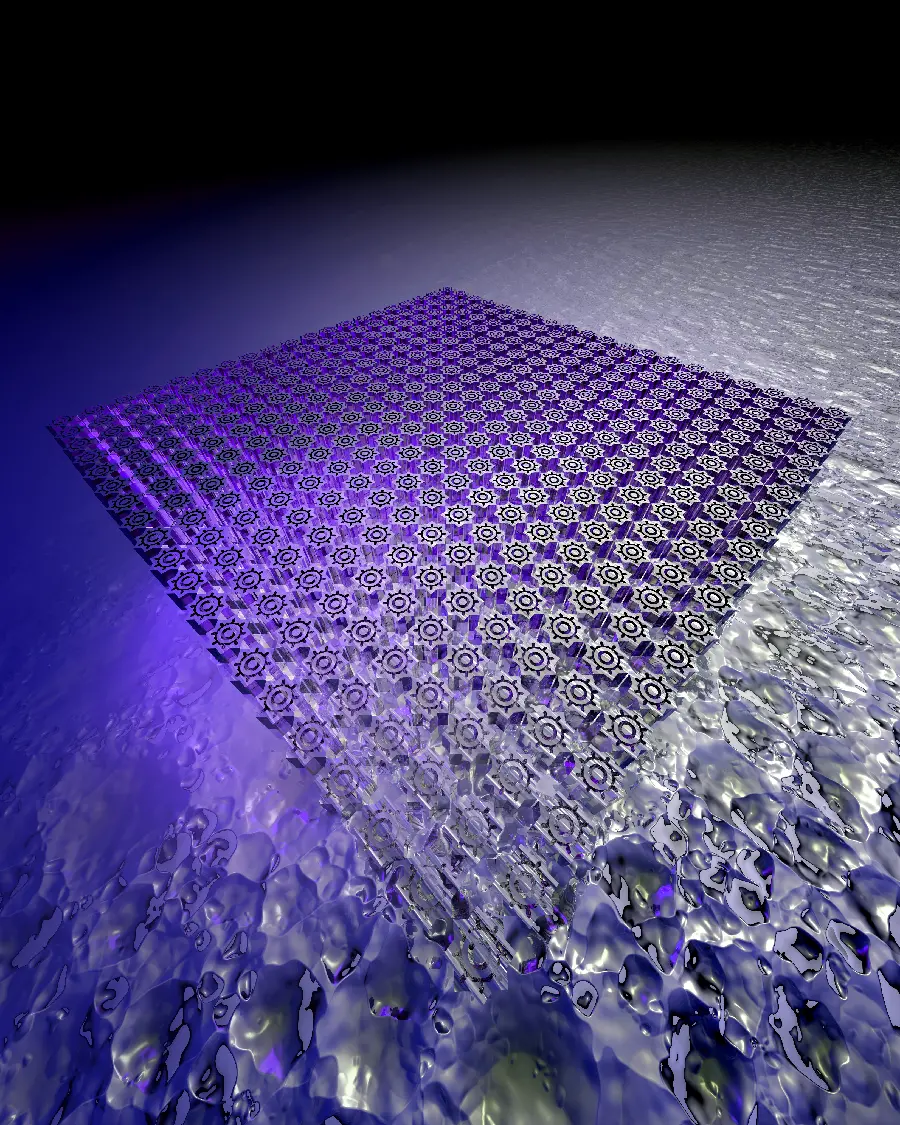 Metallic world wallpaper with a background of water texture