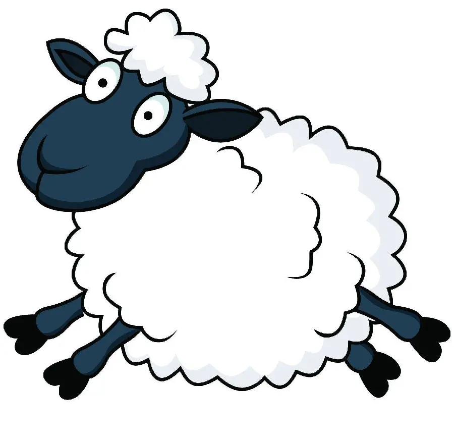 Download a simple jumping sheep drawing image in high quality