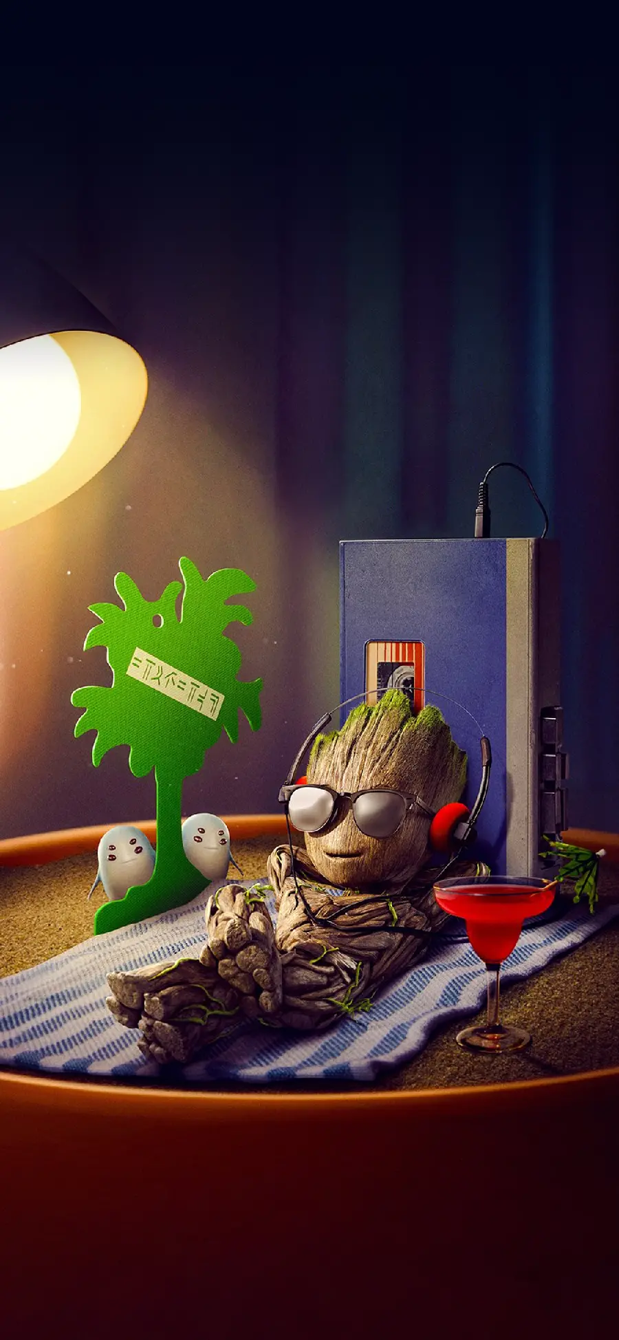 Groot, a fictional character from Marvel, for the phone background