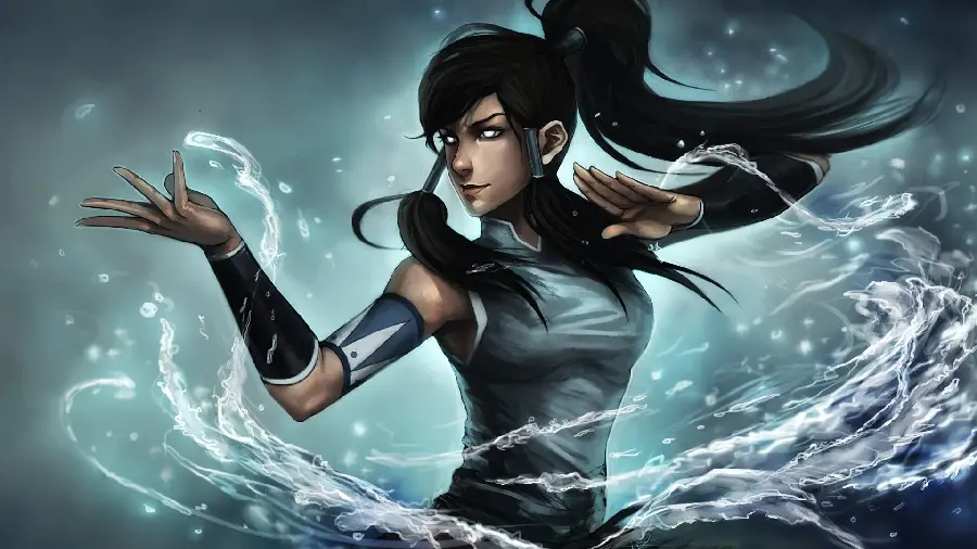 Image of Korra, a fictional character who controls the water element