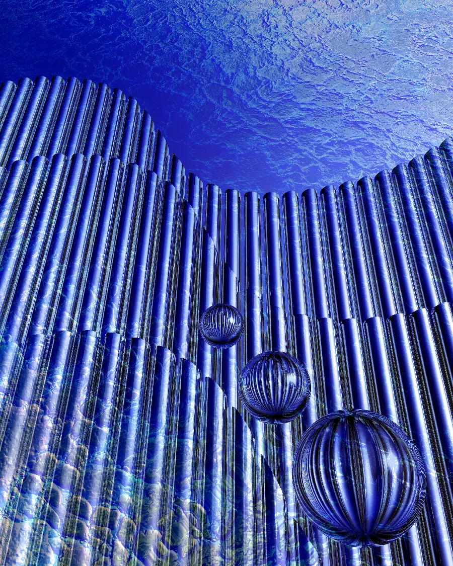 Stock photo of the metallic world for printing 3D wall posters