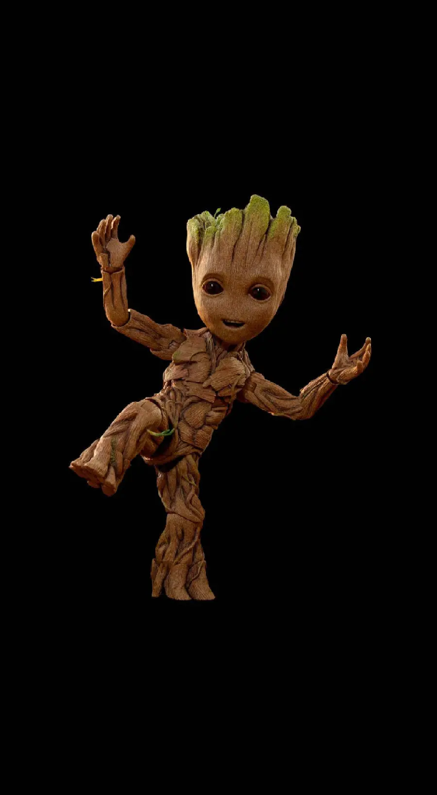 Download vertical image of Groot on a black background 