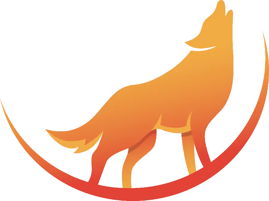 Beautiful background with a wolf drawing in orange color png