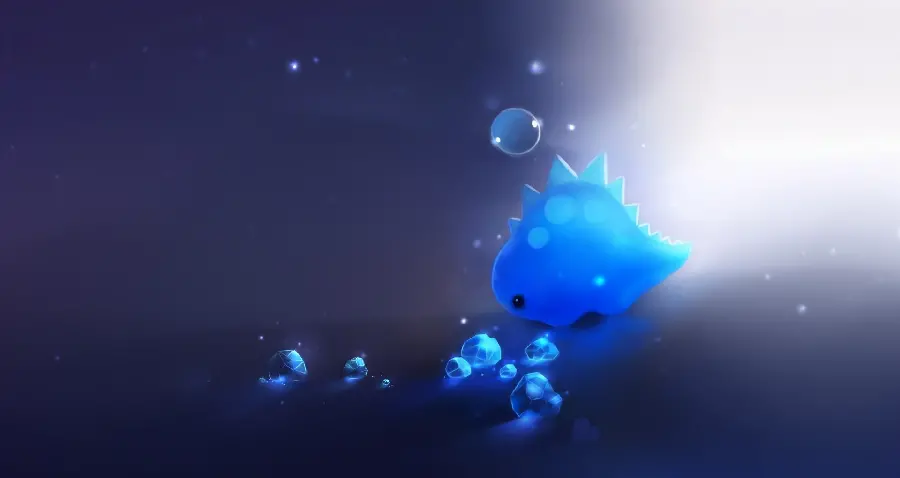 Cute Blue Dinosaur Image For Desktop