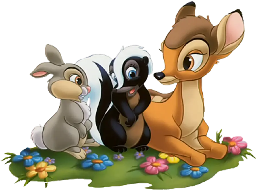 Download high-quality image for printing from PNG painting of a phew or phew next to a cartoon rabbit and weasel