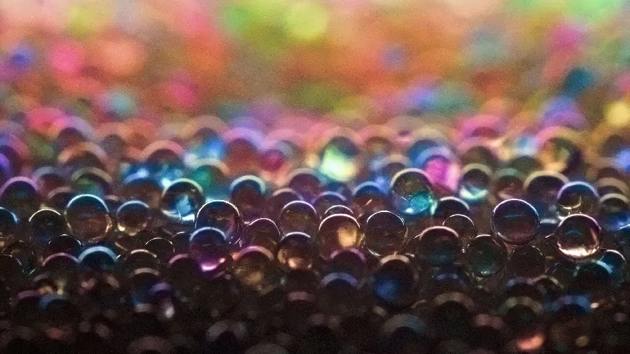 Desktop photo of glass marbles for computers and laptops