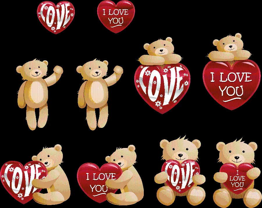 Bear Background Image PNG with Red Hearts and Special for Birthday