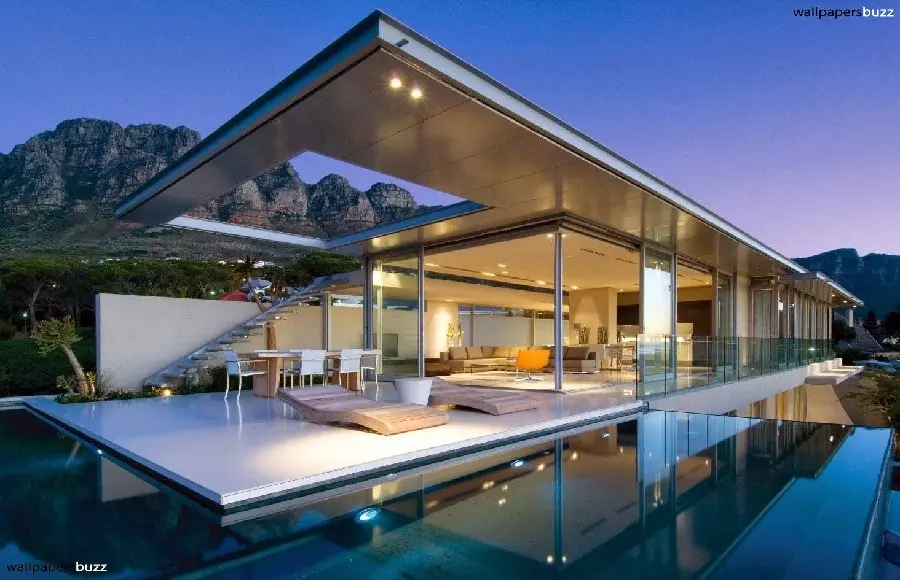 Image of luxury villa with glass facade