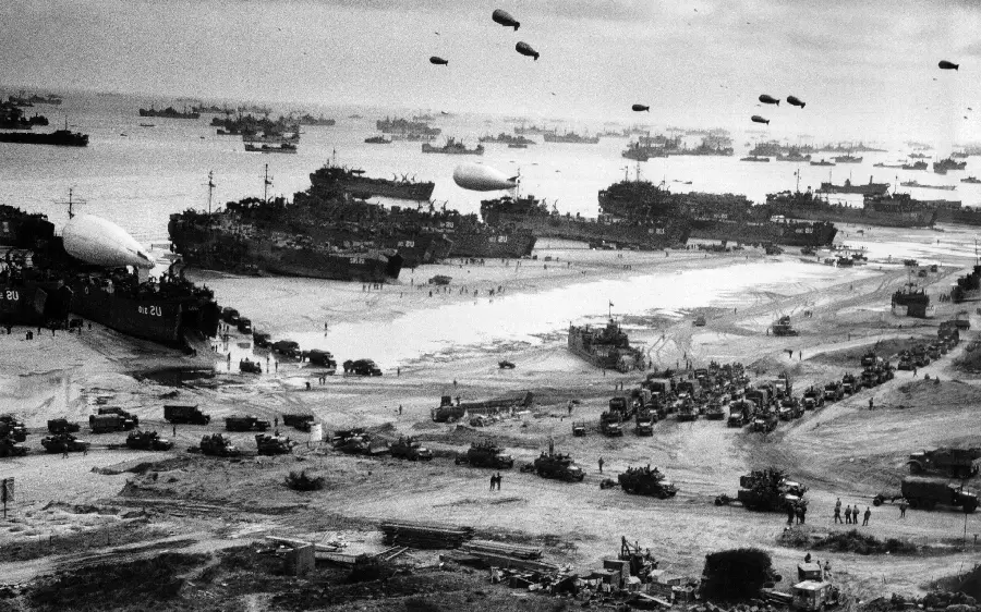 World War II Ships Landing Troops