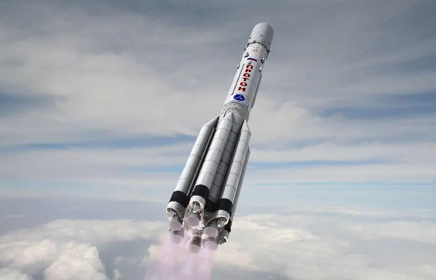 Military surface-to-space missile with warhead