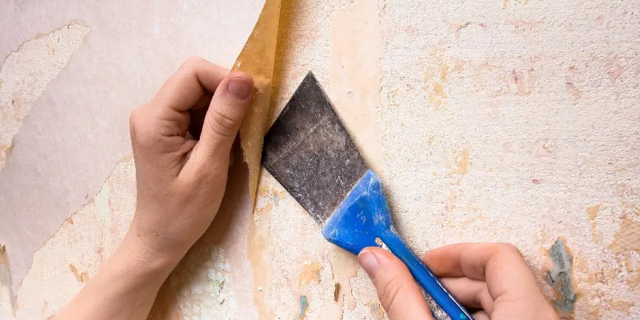 Photo of working with cardboard on a colored wall