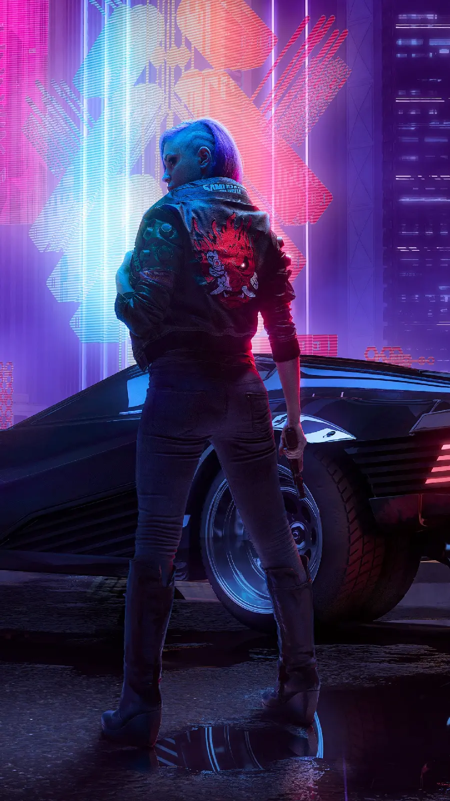The most stupid girly wallpaper with a cool girl driving a car