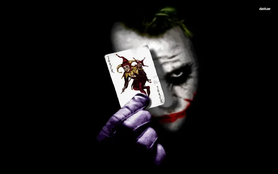 Joker Dark Knight photo with Joker playing card on black background