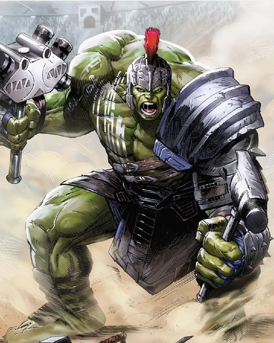 Digital painting of Hulk Gladiator from the source of the photo