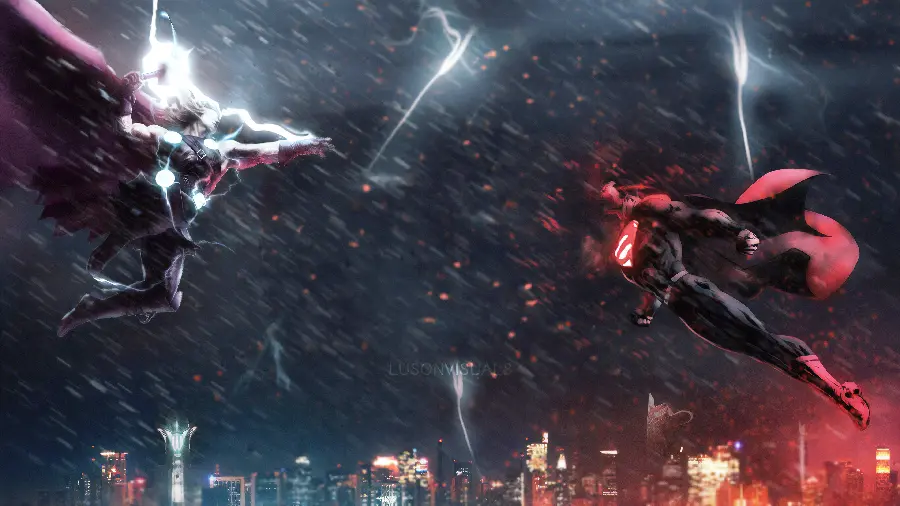 Epic Thor vs Superman Fight and Battle Picture in High Quality HD
