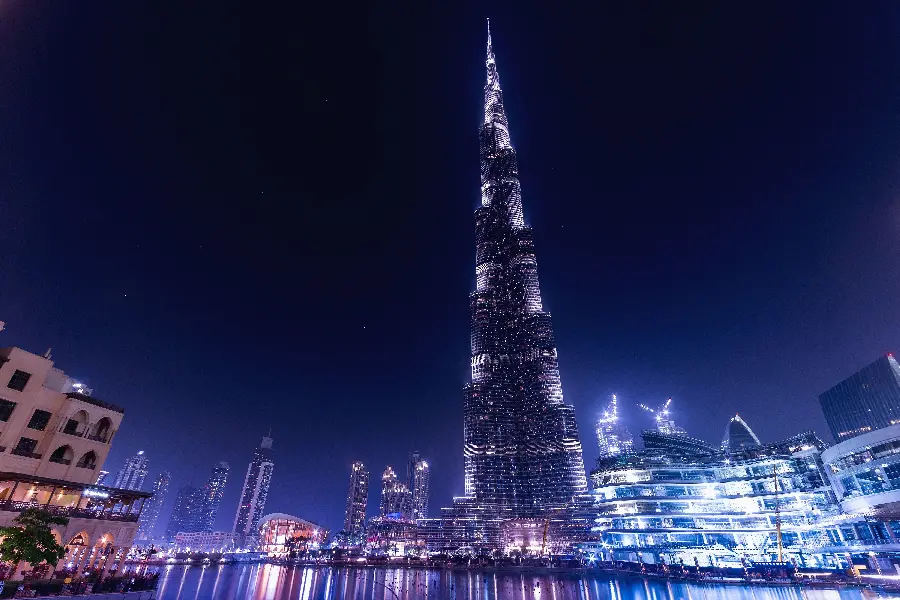 Burj Khalifa Image the Tallest Tower of Dubai at Night 6K