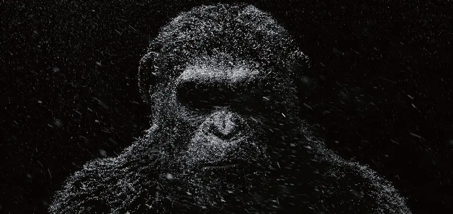 A Fun and Graphic Image of the First Monkey Named Chimpanzee on a Black Background