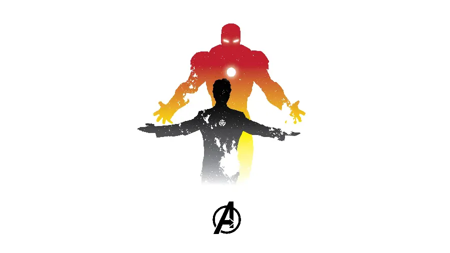 High Quality Minimal Iron Man Background on White