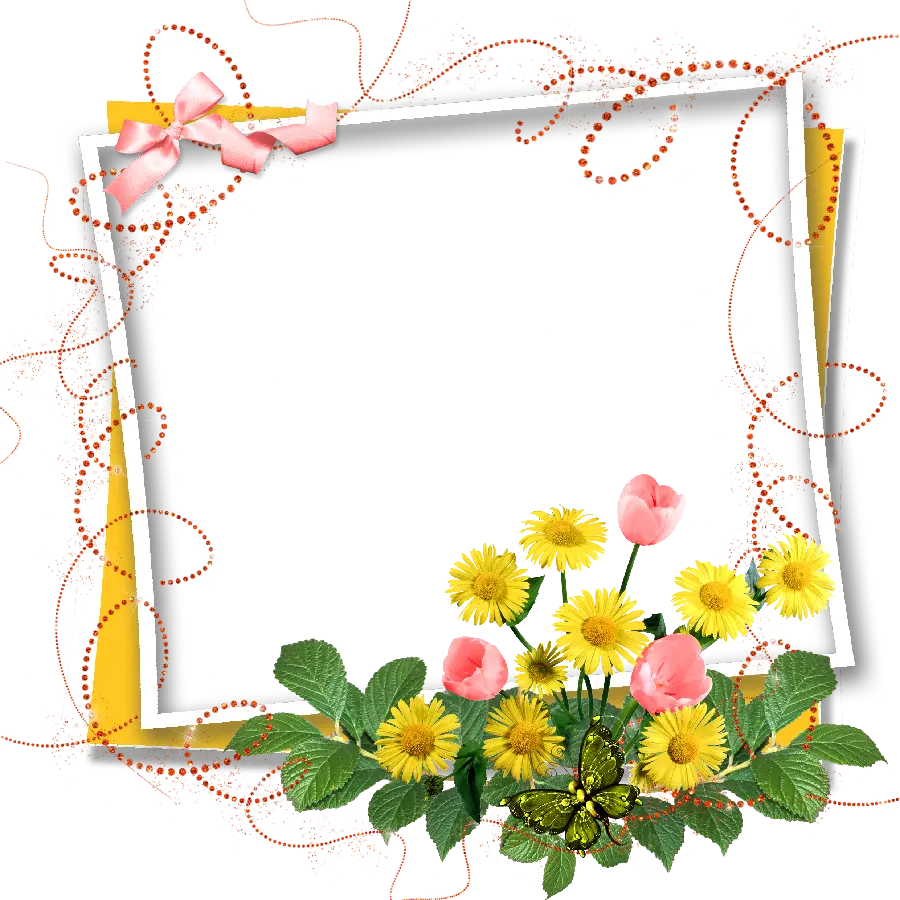 Flower Frame Image for Birthday Greetings