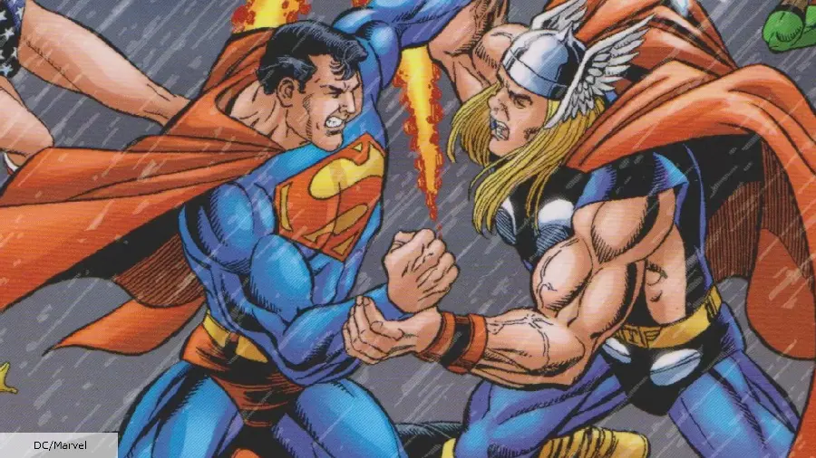 Thor vs Superman Painting Picture in Force and Fight