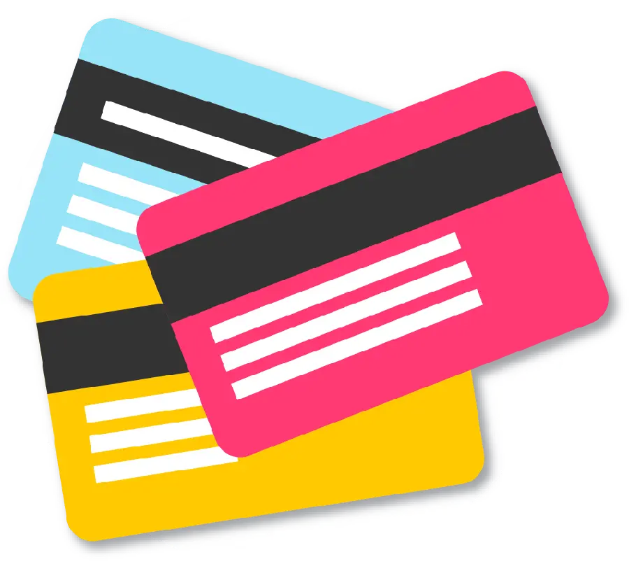 Colored credit cards png background image