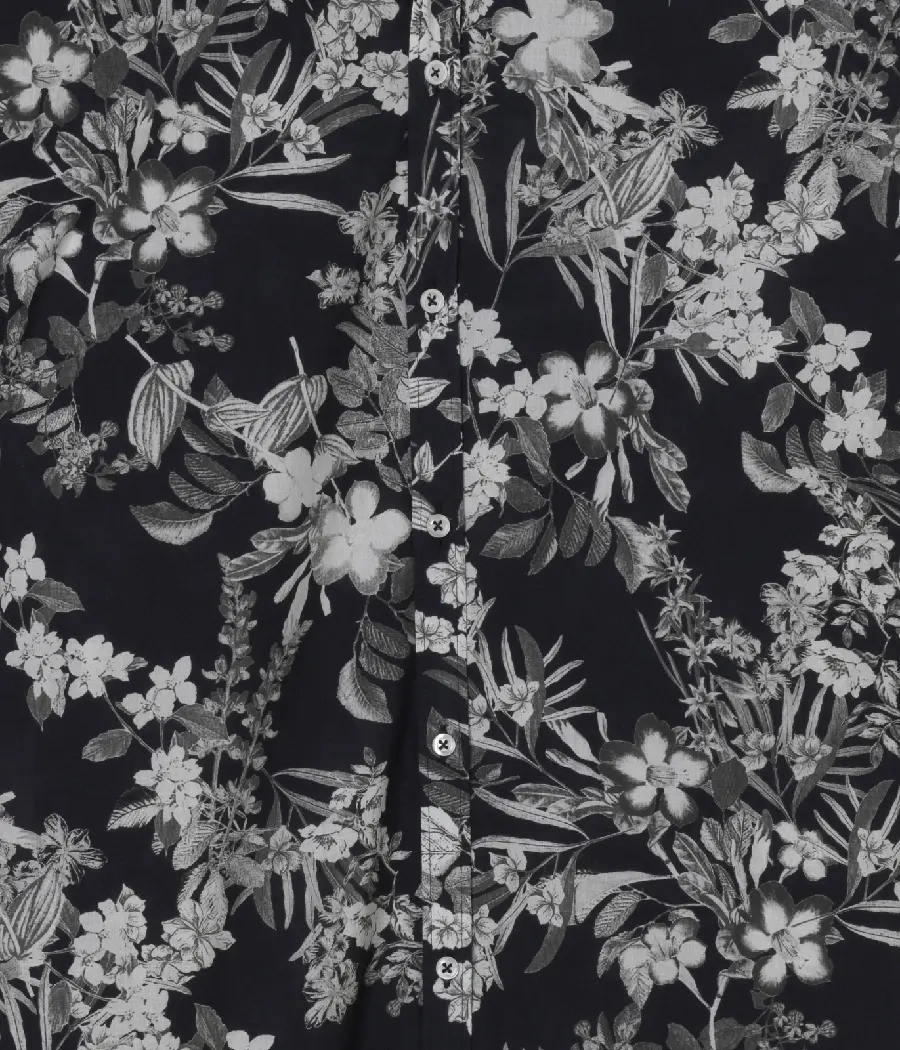 Black and white painting of cotton flower