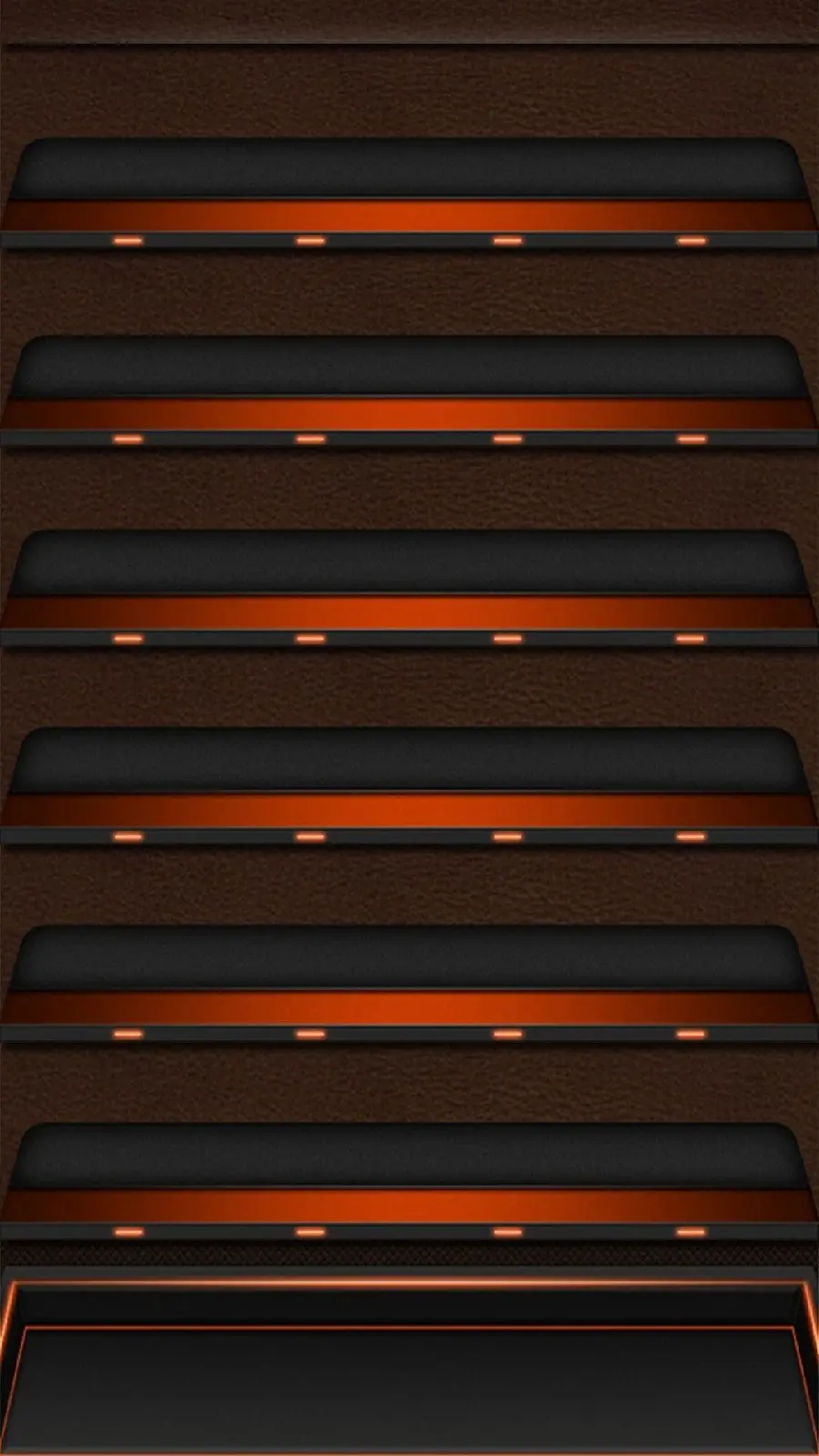 Photo of orange shelf for icons on iPhone and Samsung mobile