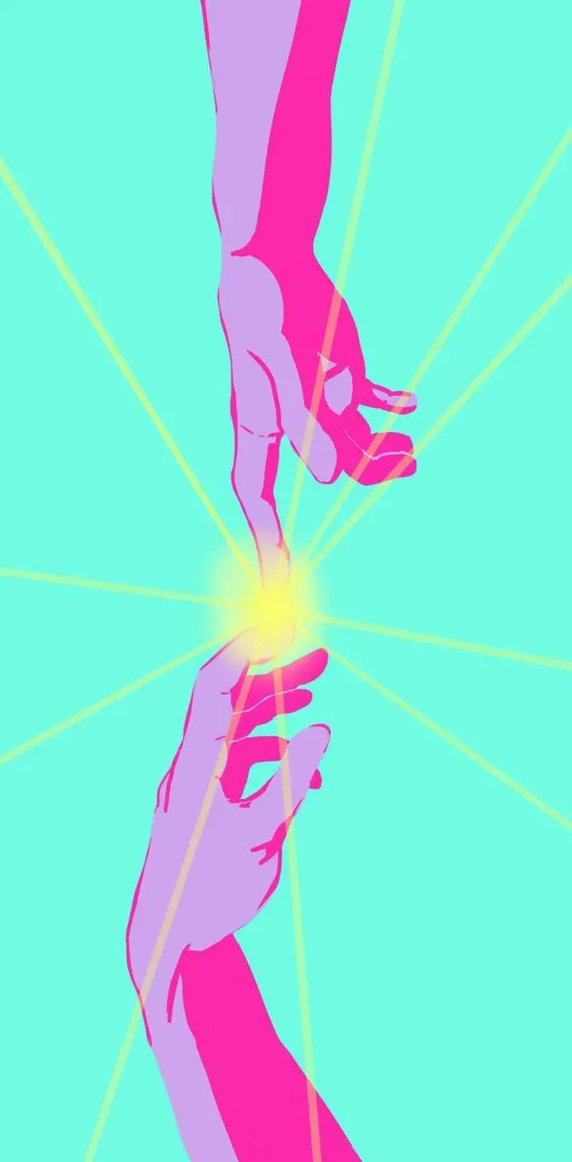 Michelangelo's Hands Inspired Painting