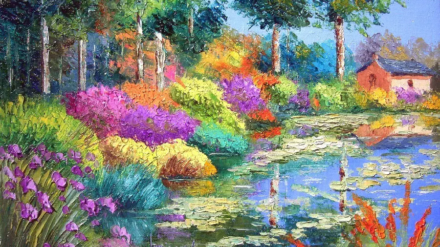 Download Nature Painting Photo with Bright Colors