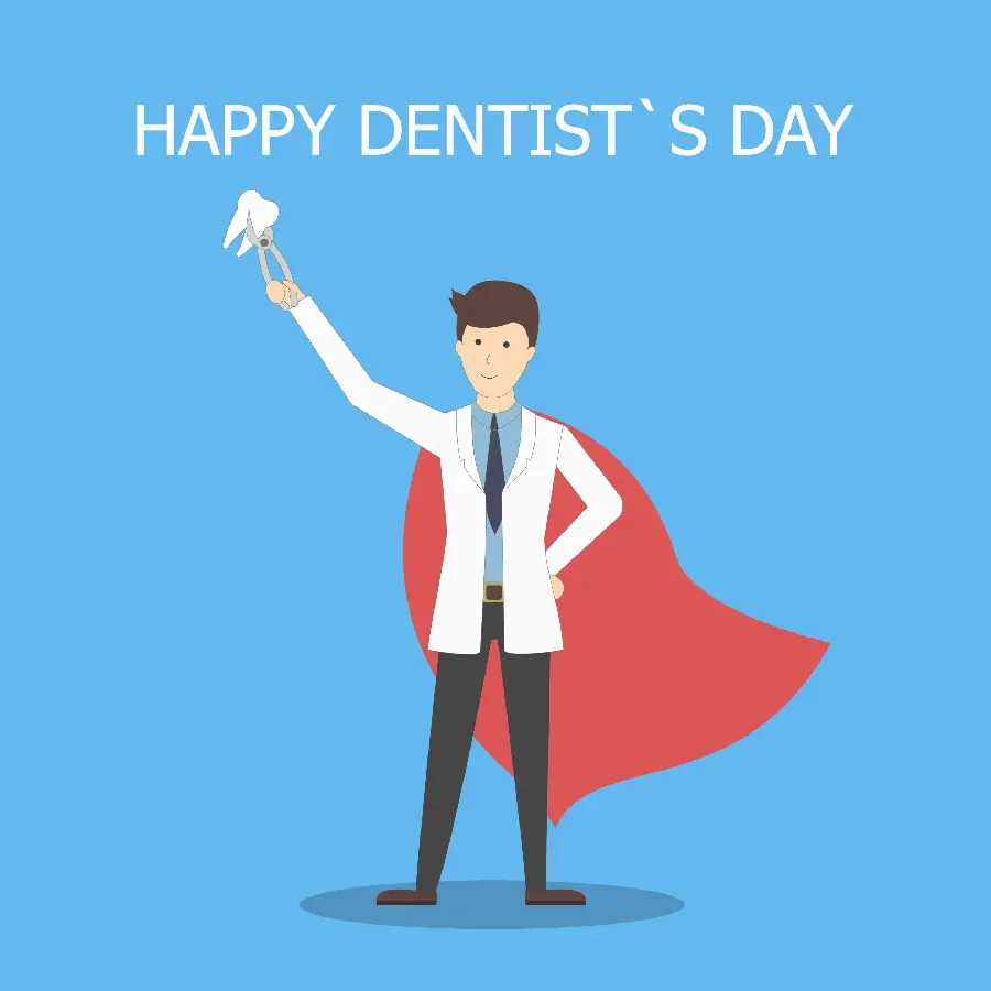 Fantasy photo of a dentist to congratulate a friend