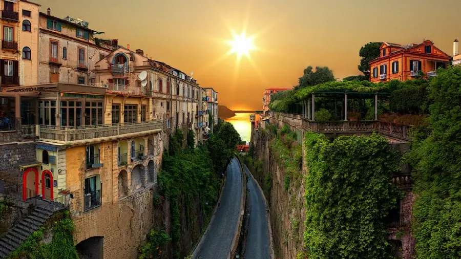 Italian street at sunset HD quality