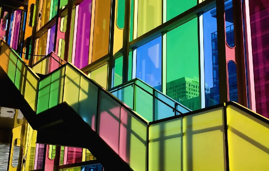 Photo of colorful glass windows