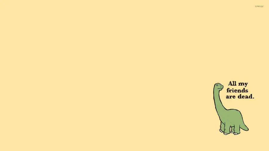 Yellow background for writing text with dinosaur photo