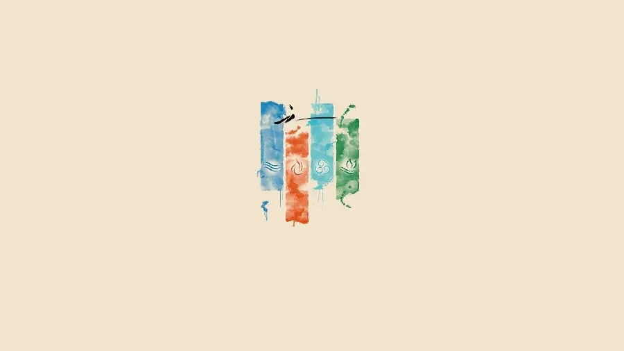 A very beautiful image of avatar elements on a cream background