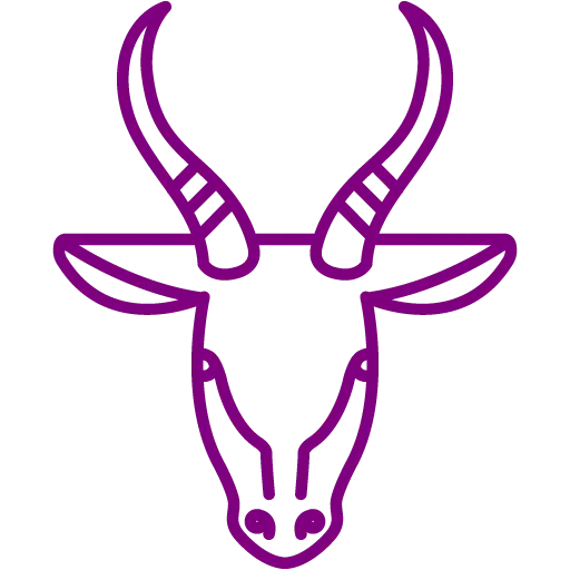 Drawing of a head with horns from a ghazal without a background