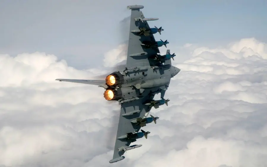 Image of a war jet armed with military missiles