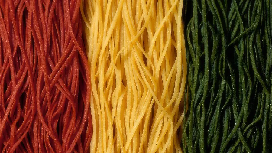 Image of types of pasta in Italian cuisine