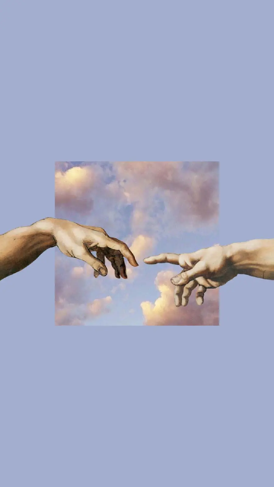 Wallpaper and background of Michelangelo's hands on a purple background
