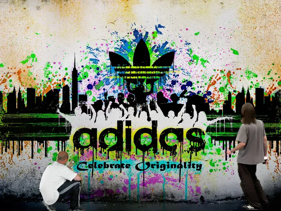 Cool Background of Adidas Graffiti Logo Popular with the Public