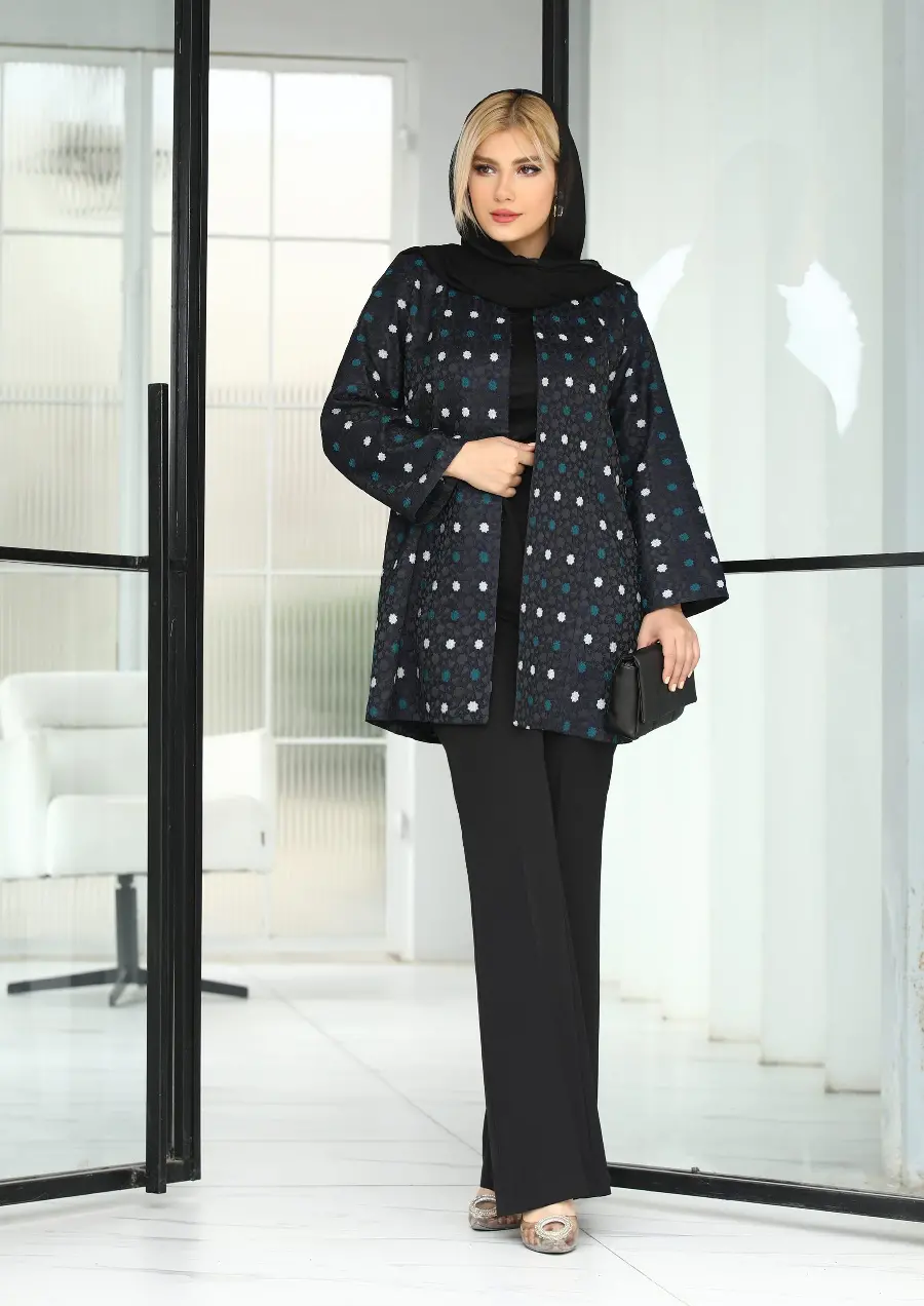 Photo of a stylish black women's coat