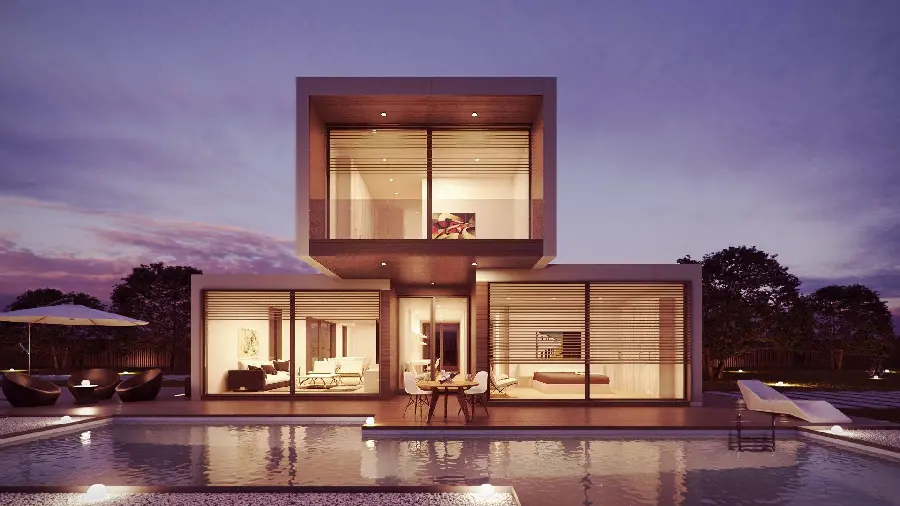Glass building facade wallpaper