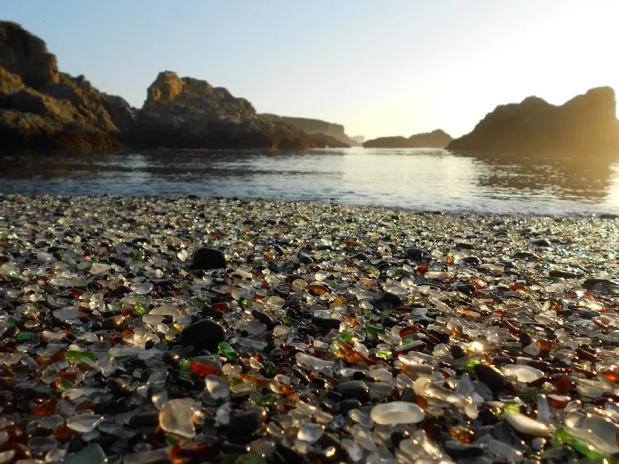 Photo of a beach full of polished and smooth sea glass