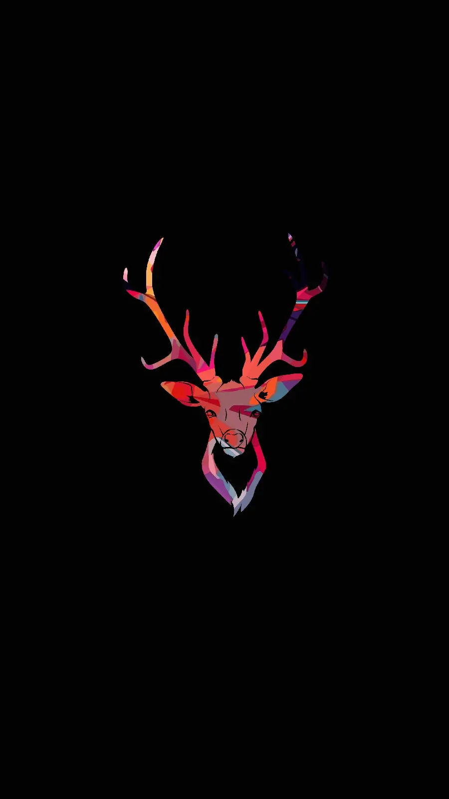 Black and Orange Minimal Deer Wallpaper
