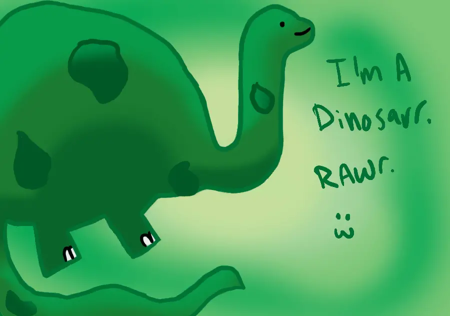 Funny green dinosaur
